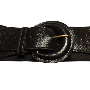Elegant Black Wide Elastic Belt Waist 30"-42"